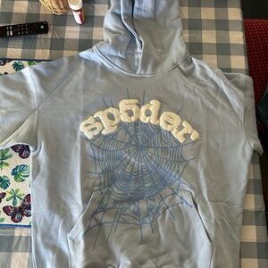Spyder Light Blue Hoodie with White Logo